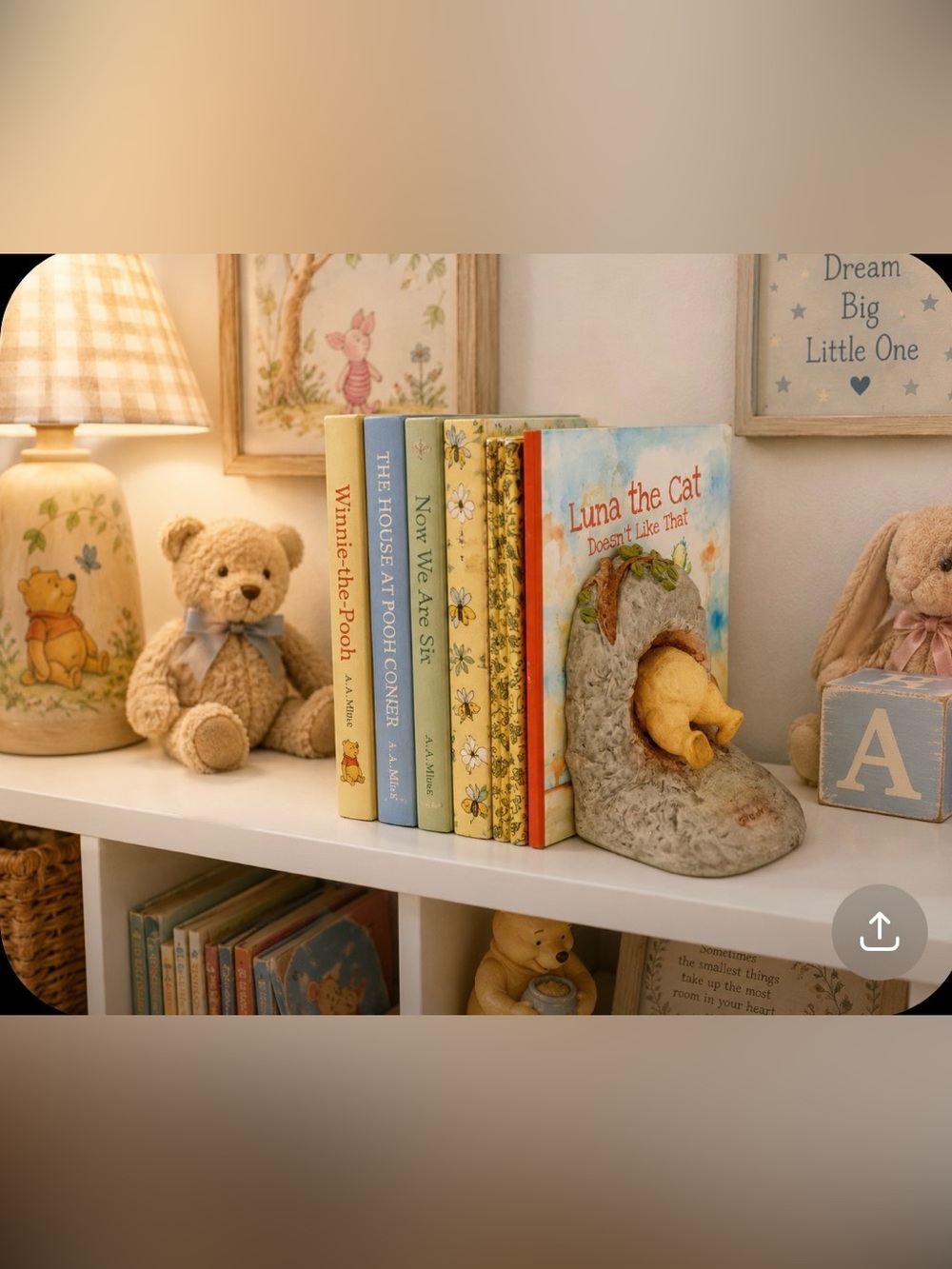Winnie the Pooh Bear by Charpente Bookend Kids Decor Ceramic like new yellow VTG